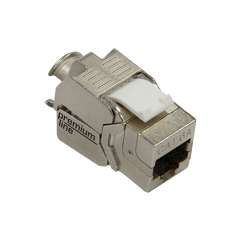 PREMIUM LINE Cat.6A 180° Shielded Die-casting Keystone Jack, Slim Type