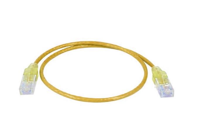 PREMIUM LINE Patch Cord Cat.6A U/UTP SLIMLINE LSOH 2 M YELLOW