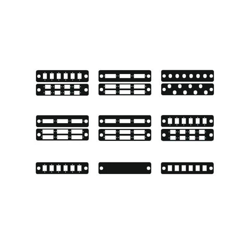 PREMIUM LINE FO 8 Port Adapter Panel for SC-simplex-adapters, black, unloaded