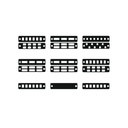 PREMIUM LINE FO 8 Port Adapter Panel for SC-simplex-adapters, black, unloaded