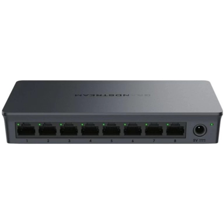 Grandstream GWN7701, 8-port Switch Gigabit Unmanaged, RJ45 Ports, 8K, 16Gbps, Desktop/Wall Mount