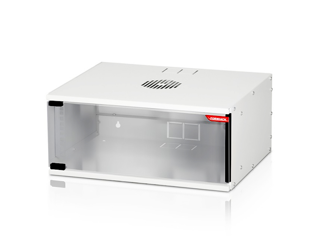 FORMRACK SOHO 19" Ѕиден Oрмар 4U, 512/400мм, висина: 225мм, носивост до 50 кг. предна врата со калено стакло