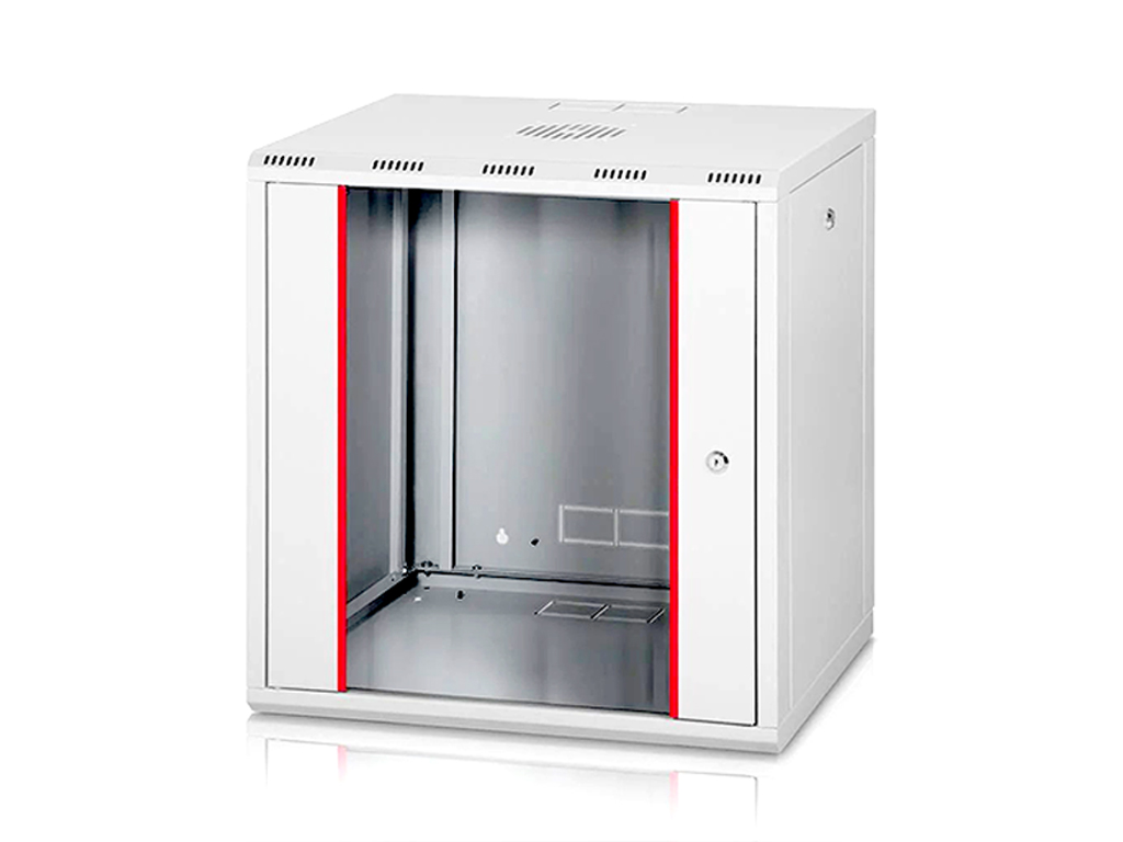 FORMRACK ALFALINE 19" Ѕиден Oрмар 9U, 555x560, висина: 460мм, носивост до 100 кг. предна врата со калено стакло