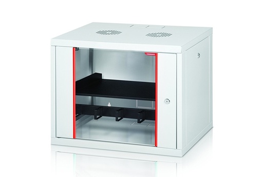 [ALFA-12U450] FORMRACK ALFALINE 19" Ѕиден Oрмар 12U, 600x450мм, висина: 593мм, носивост до 120 кг. предна врата со калено стакло